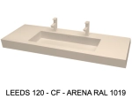 Plan vasque lavabo sur mesure : L 130 à 201 x P 40 à 51 cm, finition lisse mate, 10 couleurs au choix, Anti bactérien, résine Akrytan® teinté dans la masse, Livraison Offerte.